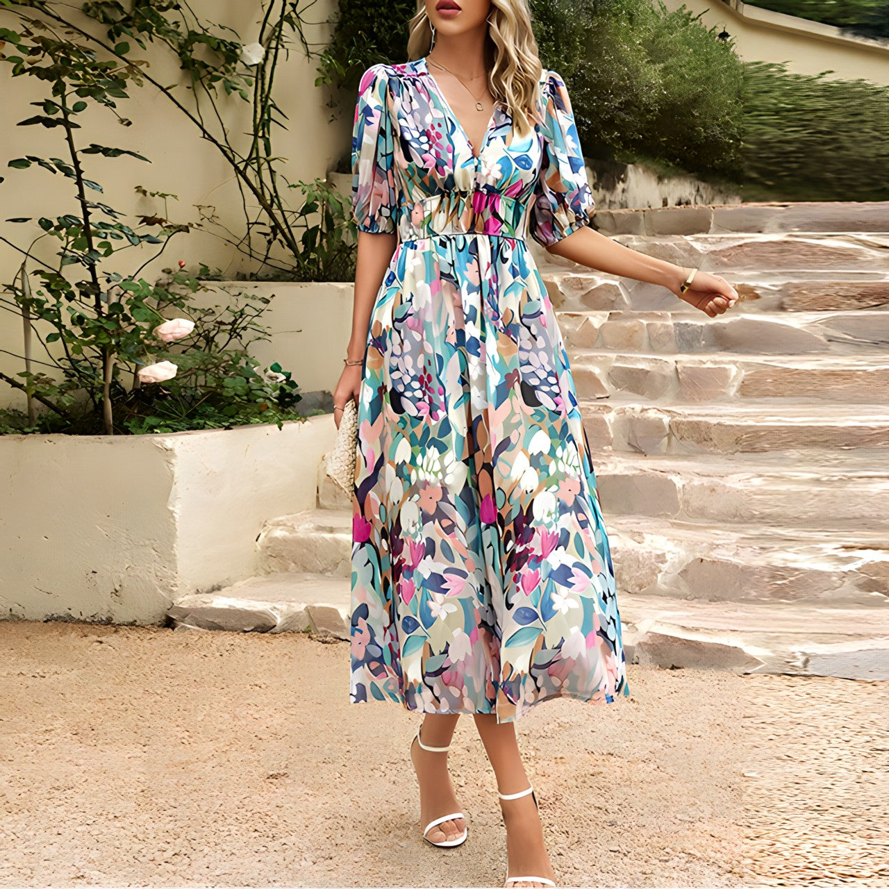 Isolde | Robe Midi à Décolleté en V