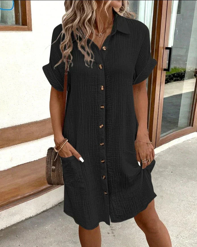 Caroline | Robe Chemise Décontractée avec Boutons
