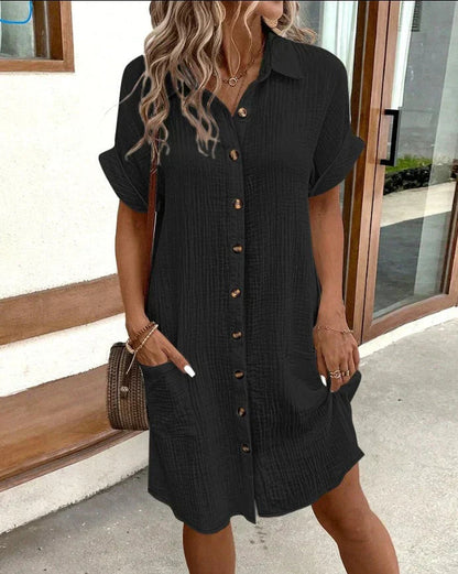 Caroline | Robe Chemise Décontractée avec Boutons