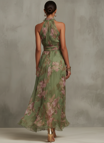 Serena | Élégante robe longue fluide à imprimé floral qui met en valeur la silhouette
