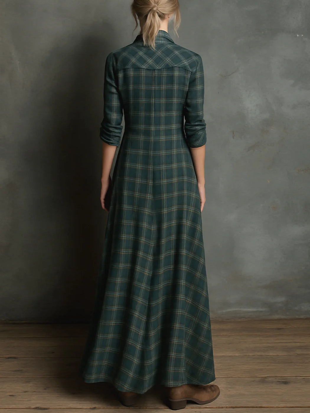 Valentina | Robe longue à carreaux