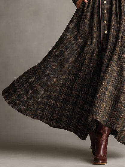 Guti | Robe longue chemise à carreaux
