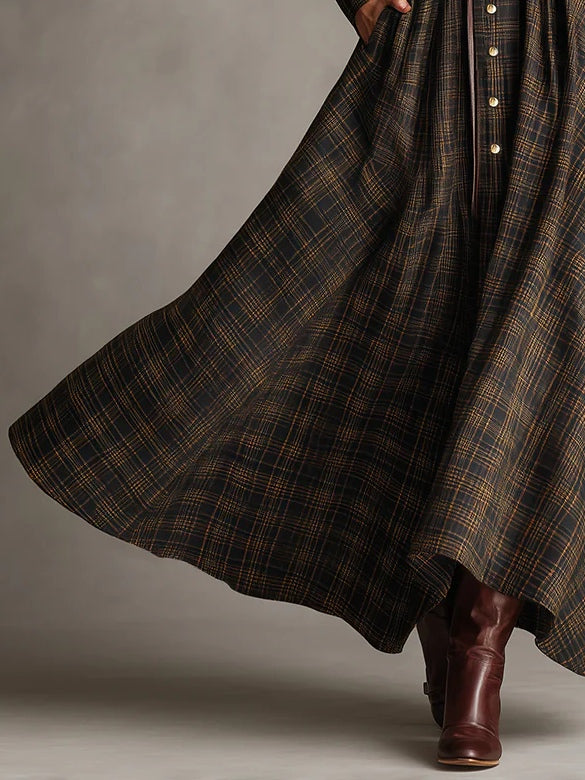 Guti | Robe longue chemise à carreaux