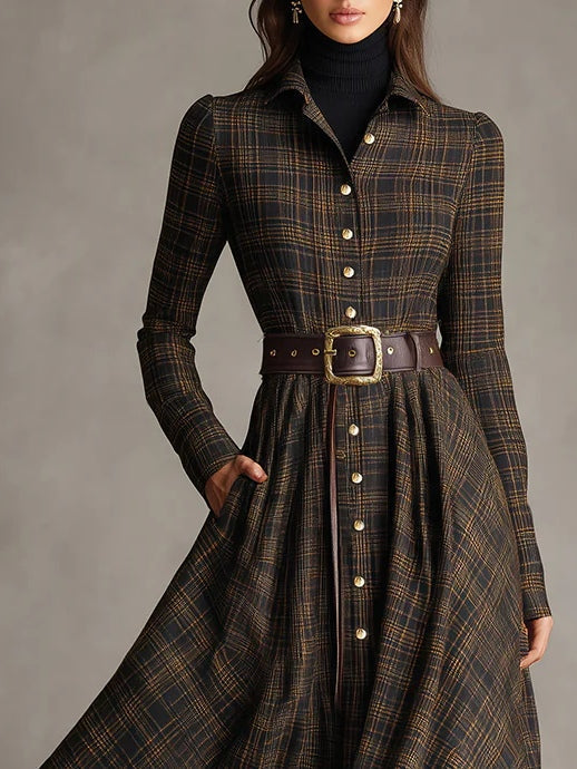 Guti | Robe longue chemise à carreaux