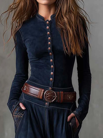 Azucena | Robe maxi en suedine avec ceinture
