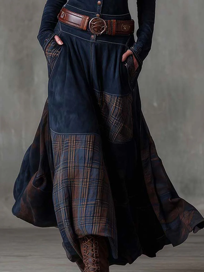Azucena | Robe maxi en suedine avec ceinture