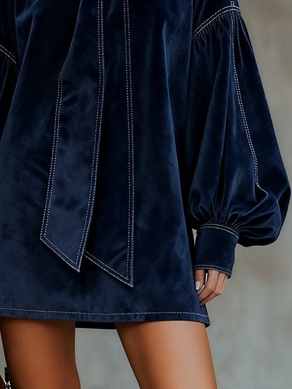 Trinidad ❘ Robe mini en velours avec nœud