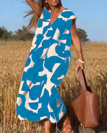 Sarinya - Robe Imprimée Avec Décolleté en V