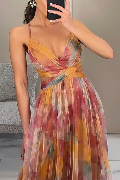 Alina – Robe longue à décolleté en V pour les invités de mariage