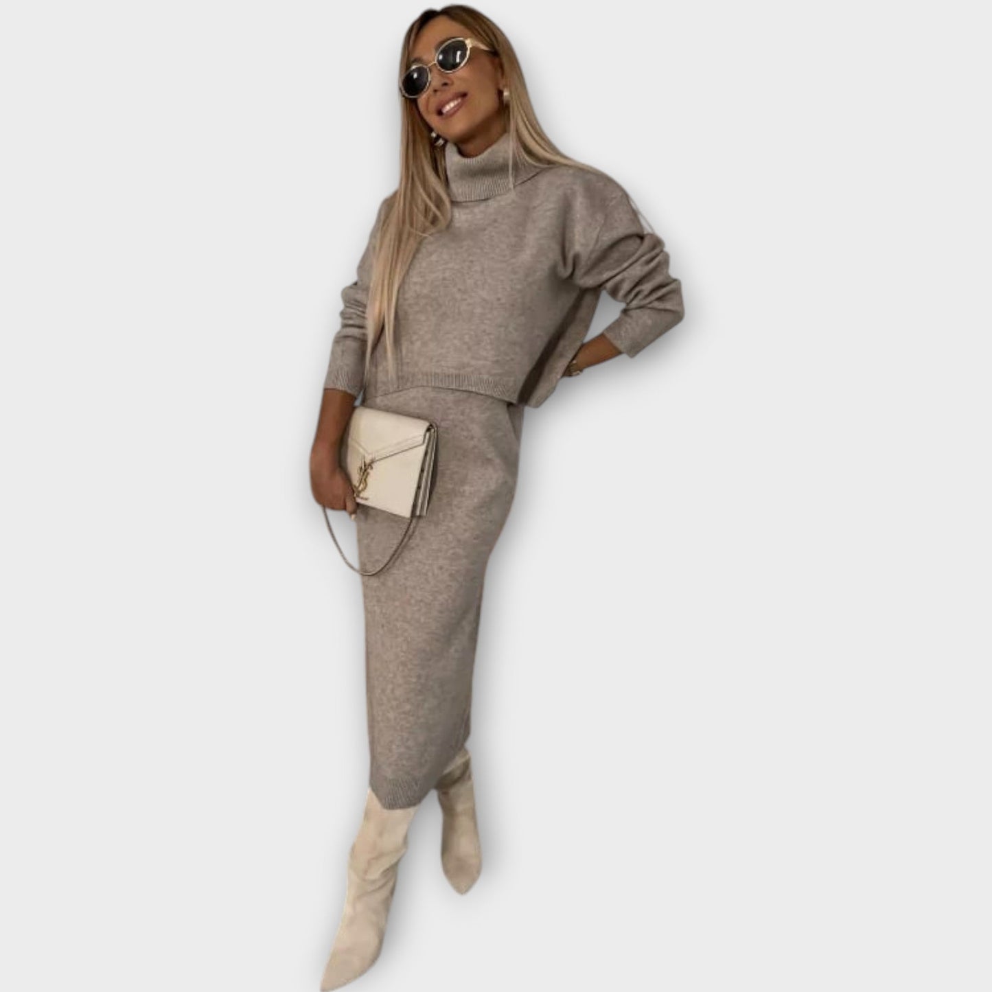 L'ensemble de Pull et Jupe Luxe Tricot