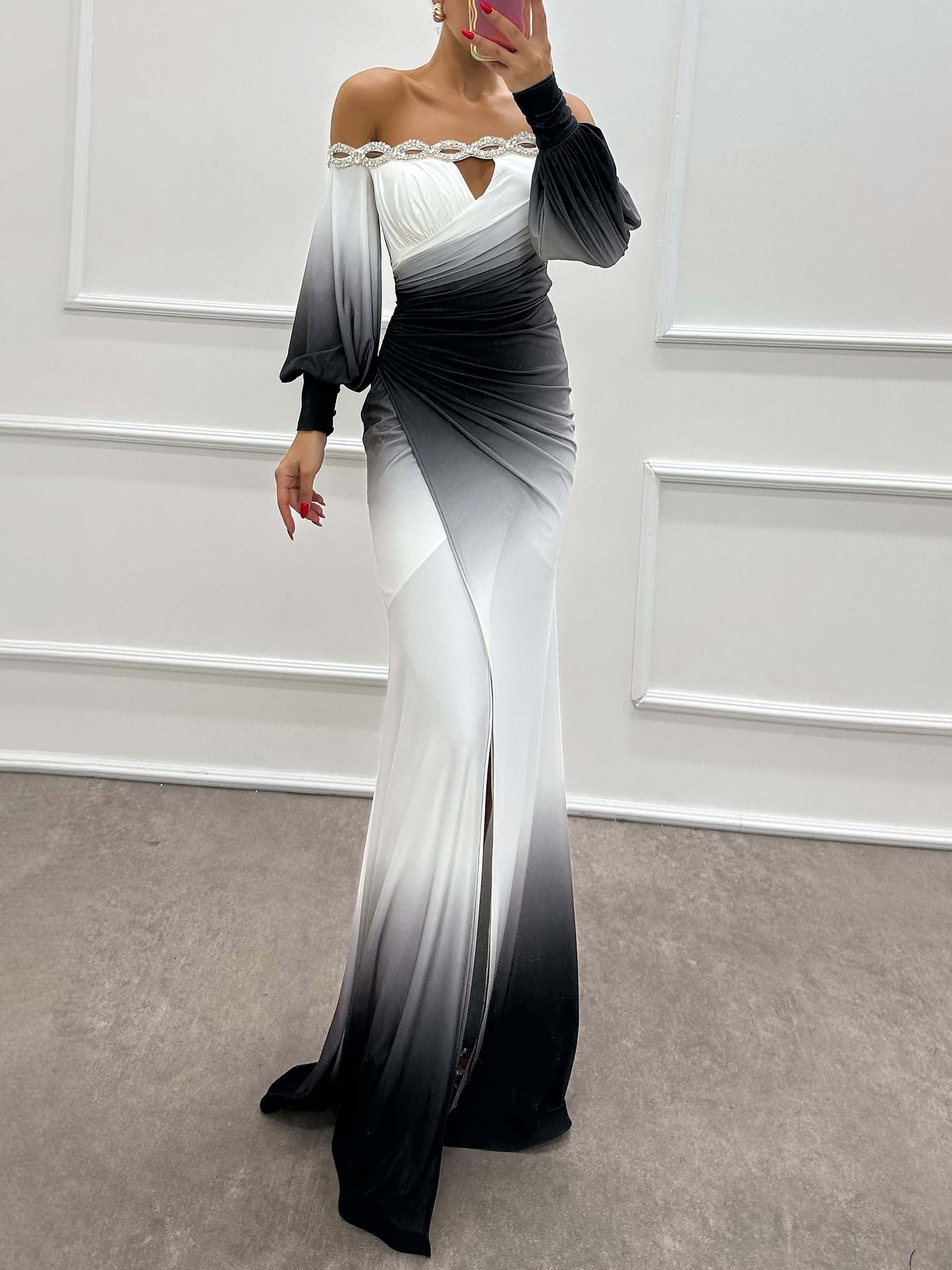 Delia | Robe de Soirée Off-Shoulder Dégradé
