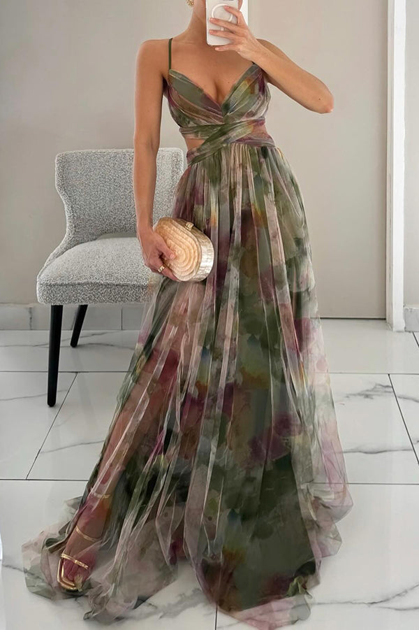 Alina – Robe longue à décolleté en V pour les invités de mariage