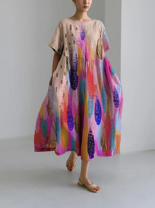 Piper - Robe Colorée à Col Ronde Classique