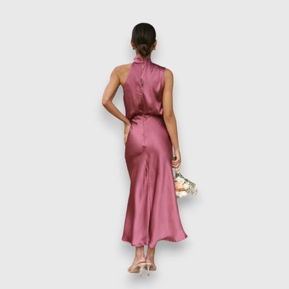 Daisy | Élégant Robe en Satin avec Décolleté Halter