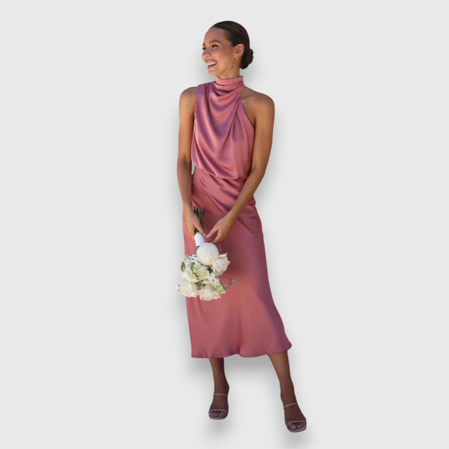 Daisy | Élégant Robe en Satin avec Décolleté Halter