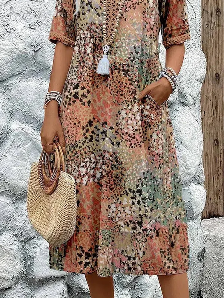 Harper - Élégant robe midi à fleurs