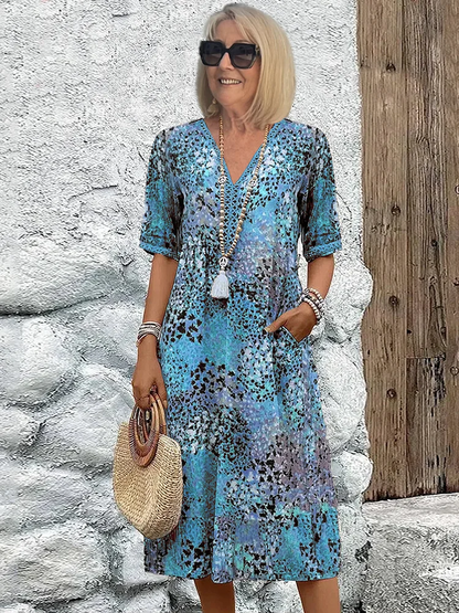 Macy - Robe midi à imprimé floral, ensemble élégant
