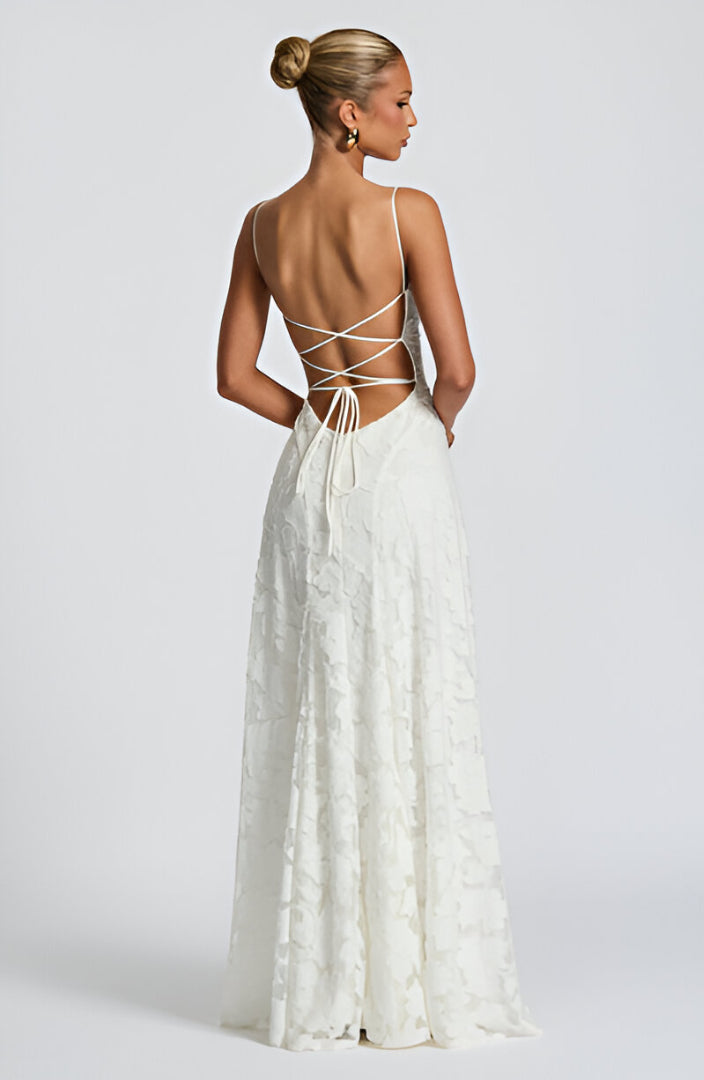 Alona - Robe Maxi en Dentelle Élégante avec Corset