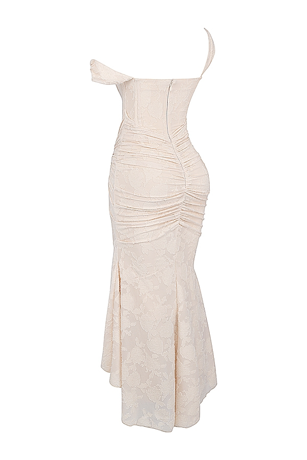 Dove - Robe Maxi en Dentelle Élégante et Ajustée