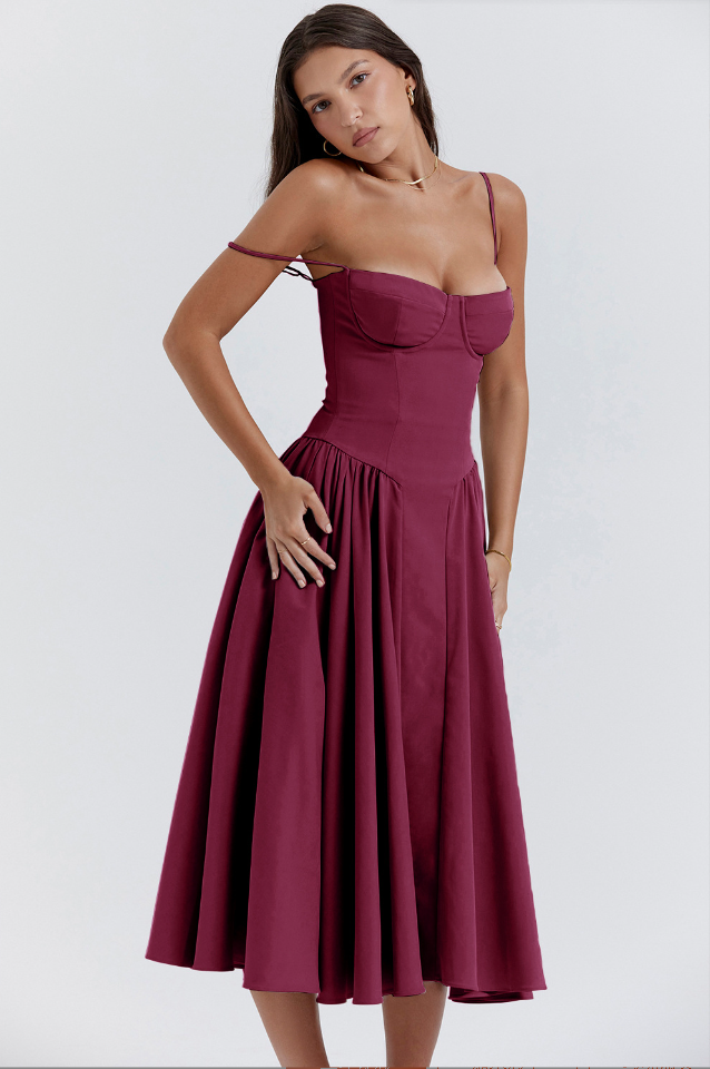 Elara | Robe à bretelles avec corset
