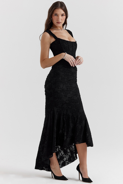 Dove - Robe Maxi en Dentelle Élégante et Ajustée