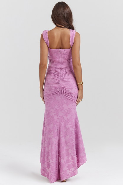 Dove - Robe Maxi en Dentelle Élégante et Ajustée