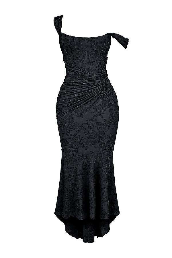 Dove - Robe Maxi en Dentelle Élégante et Ajustée