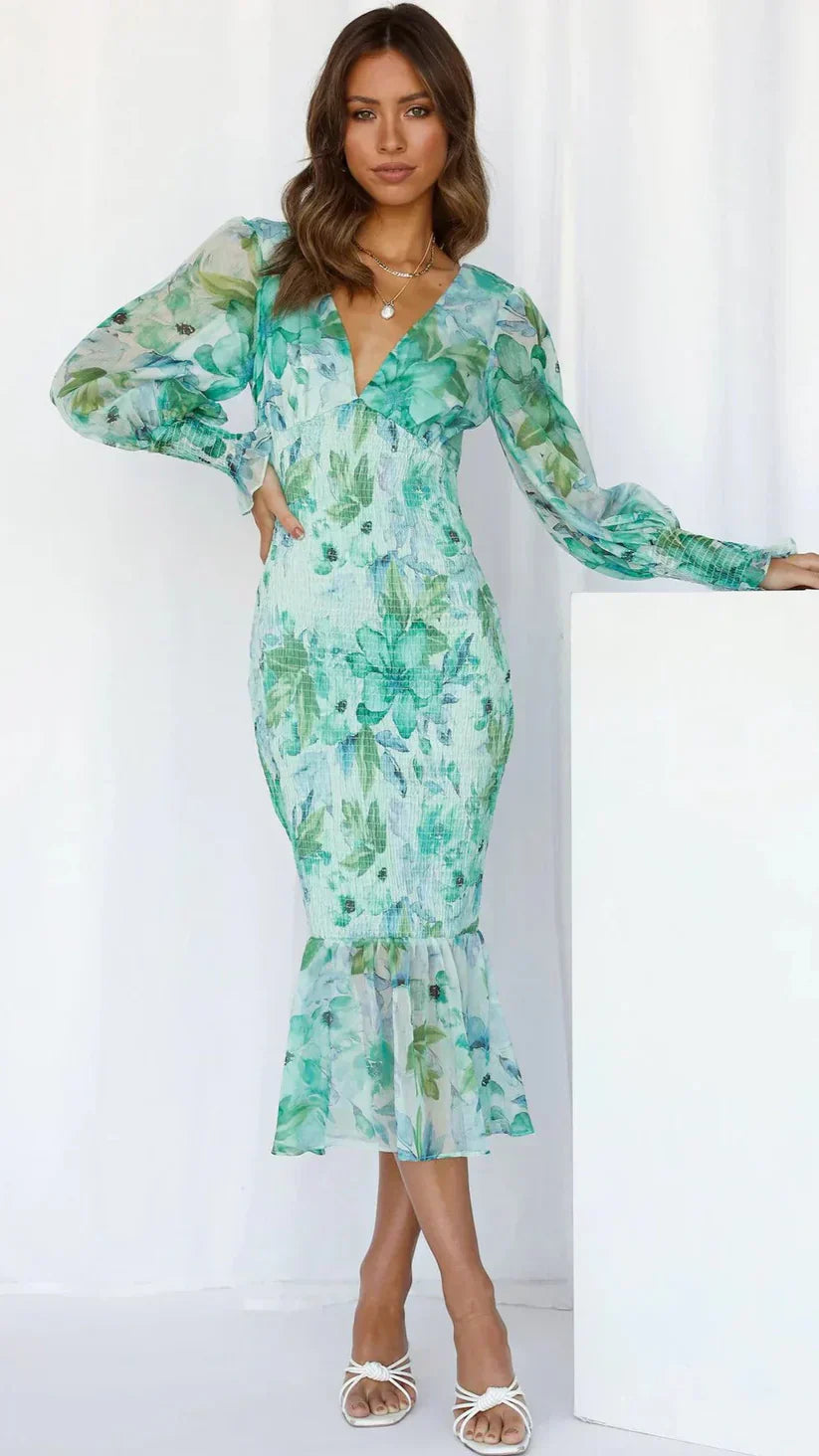 Miley - Robe Midi à Imprimé Floral