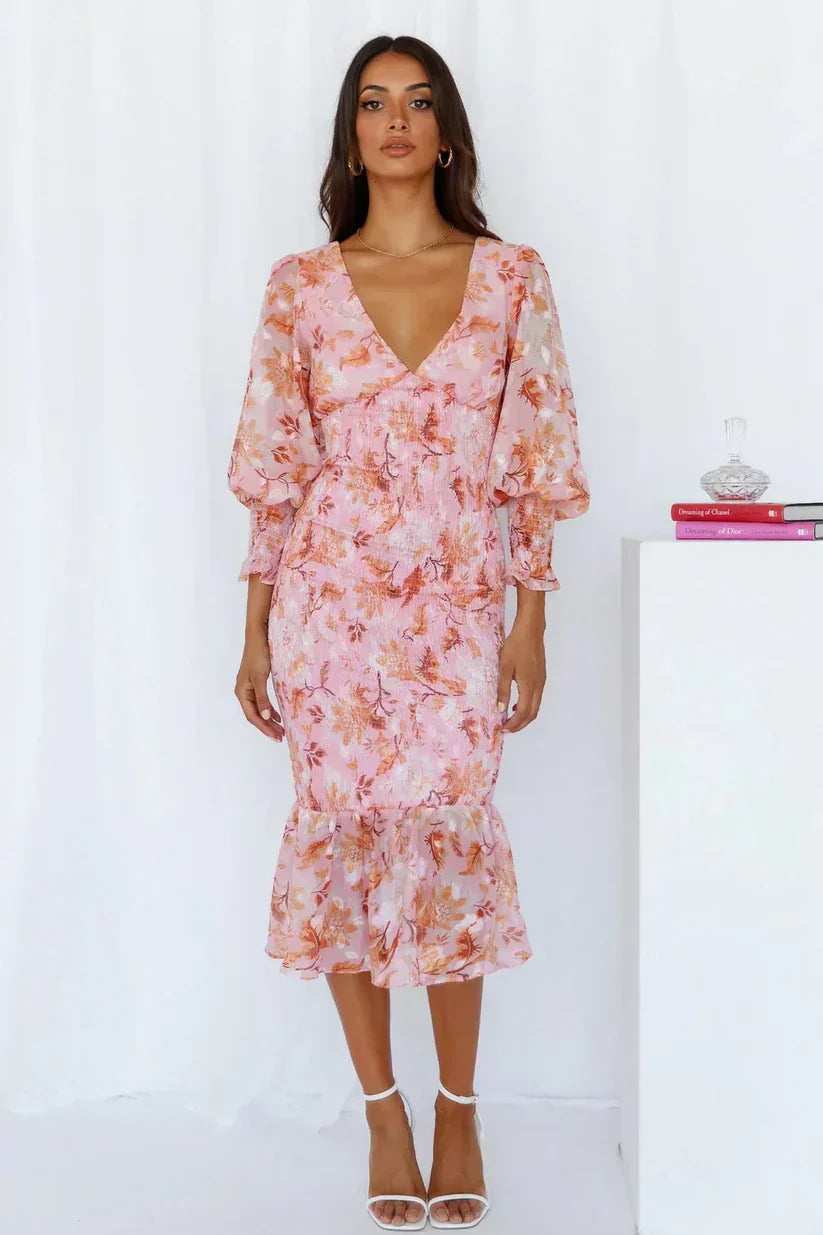 Miley - Robe Midi à Imprimé Floral