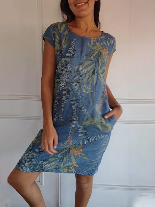 Madison | Robe Décontractée avec Feuilles Tropicales