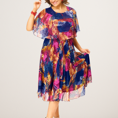 AYALA | ROBE EN CHIFFON CONFORTABLE TAILLE PLUS