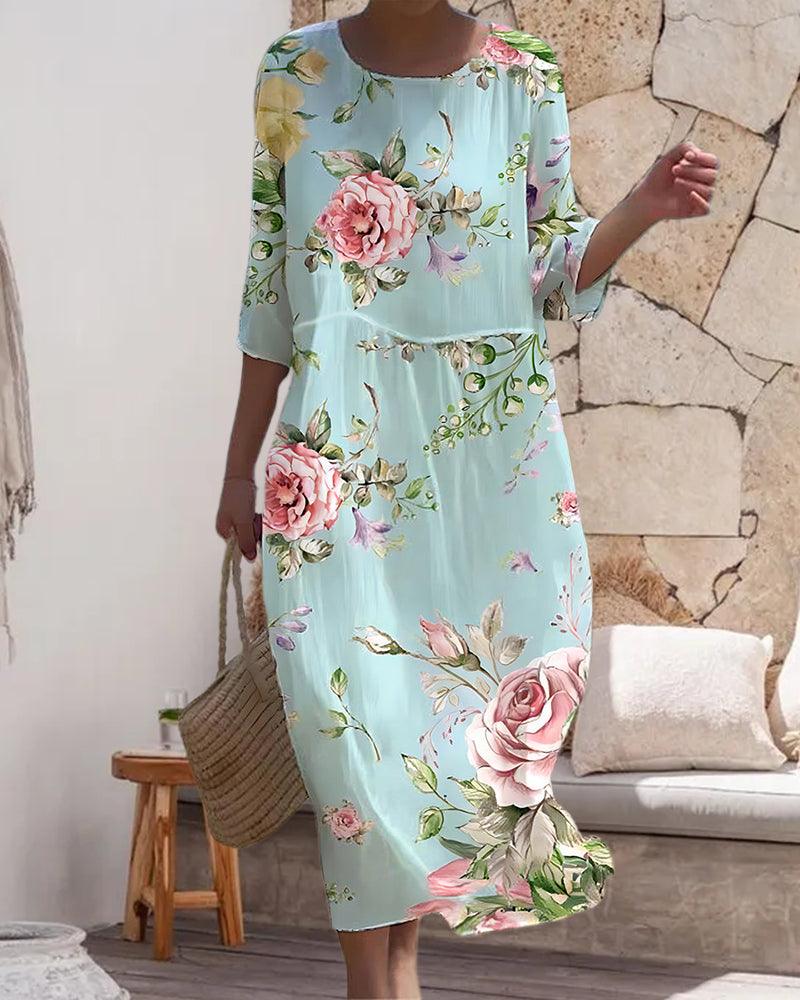 Miranda - Robes florales élégantes avec ventre couvert