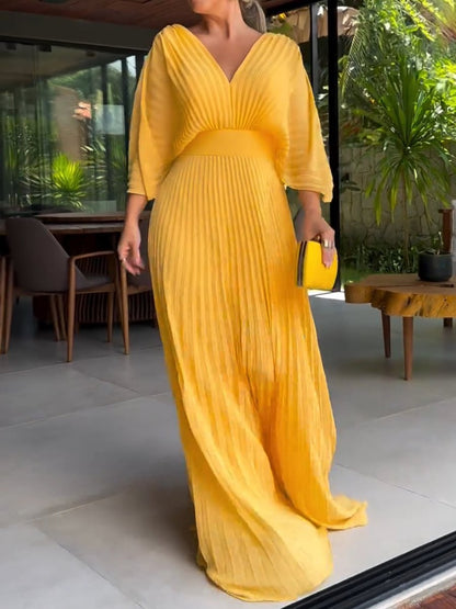 RIA™ - Robe Maxi avec Côtes Flottantes