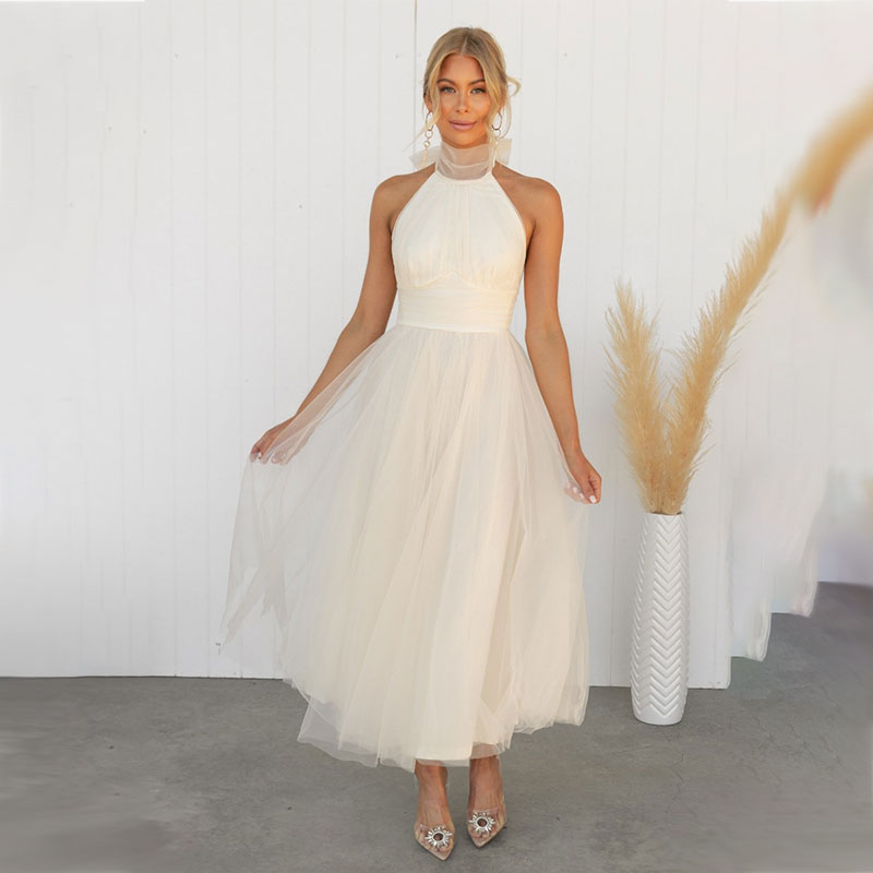 Robe Tendance à Col Montant Aria