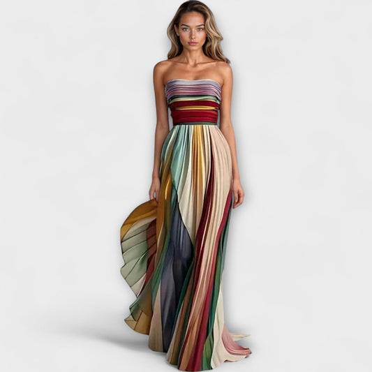 Pamela | Robe Maxi Plissée Colorée