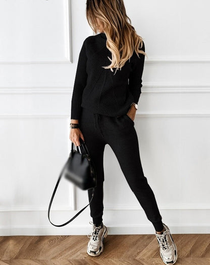 Ensemble de Femme en Tricot de 2 Pièces avec Pantalons et Pull