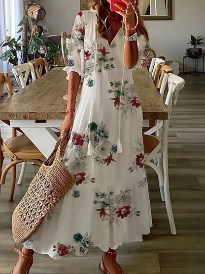Lorna | Robe Bohémienne avec Franges Élégante
